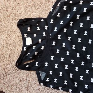 Kate Spade New York Mini Chemise Black With Bows Size M